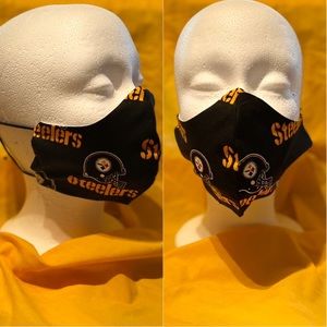 100% Cotton Face Mask w/ Pittsburgh Steelers
